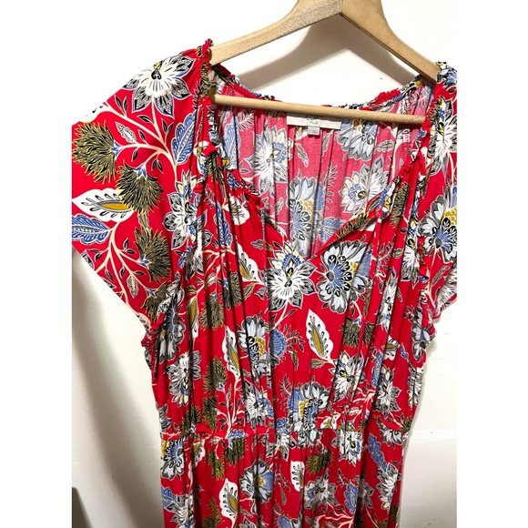 Loft Women’s Plus Size 22 Red Floral Dress - Beautiful! romantic - Picture 6 of 10